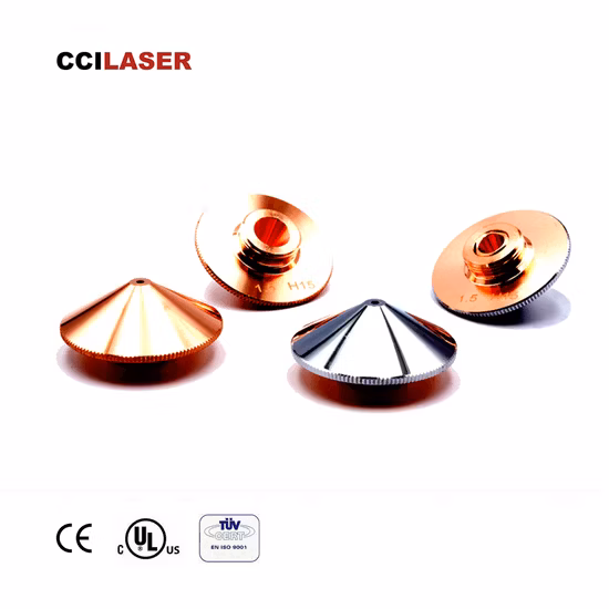 Bocal de corte a laser de metal D28 D32 H15 para peças de máquinas de corte a laser de fibra CNC para cabeça Precitec Raytools Wsx com cobre cromado de camada dupla única