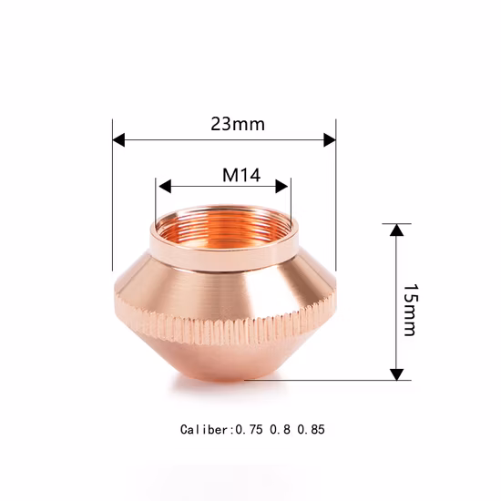 Bico de corte a laser de metal cromado D28 D32 H15 para máquina de corte a laser de fibra CNC Peças sobressalentes para cabeça Precitec Raytools Wsx com camada dupla única